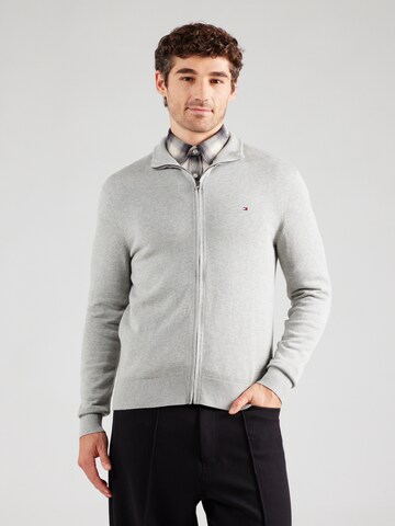 Vestes en maille TOMMY HILFIGER en gris : devant