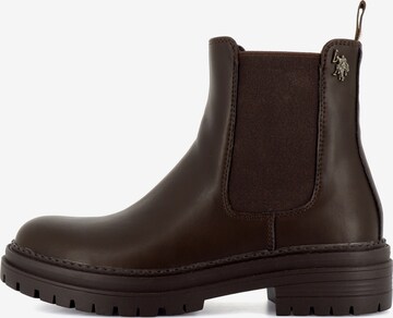 Bottines 'Nikita' US POLO ASSN. en marron : devant