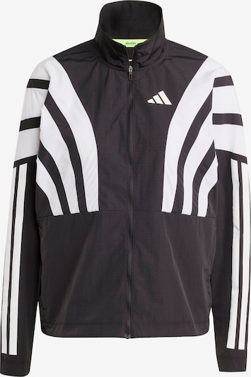 ADIDAS PERFORMANCE Sportjacke 'ADIZERO' in schwarz / weiß, Produktansicht