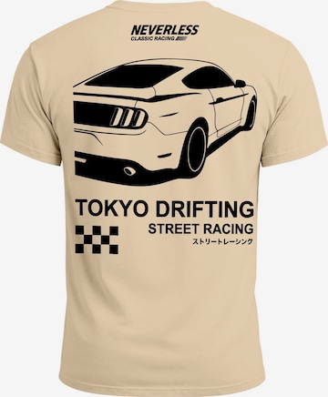 Neverless Shirt 'Tokyo Drifting' in Beige: front