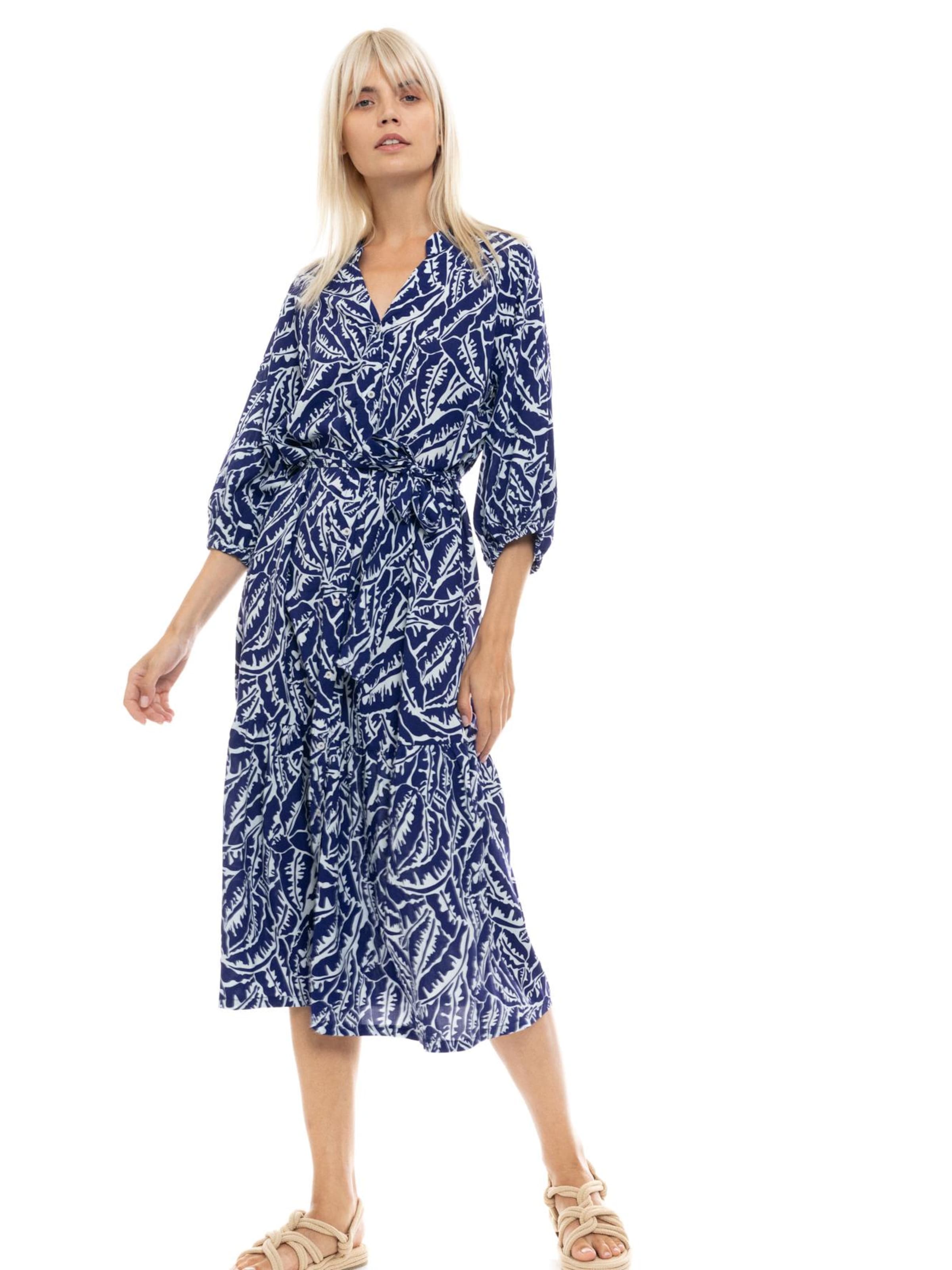 Abito estivo 'BEACHWEAR LONG BLUE PALM' di Pink Label in blu: frontale