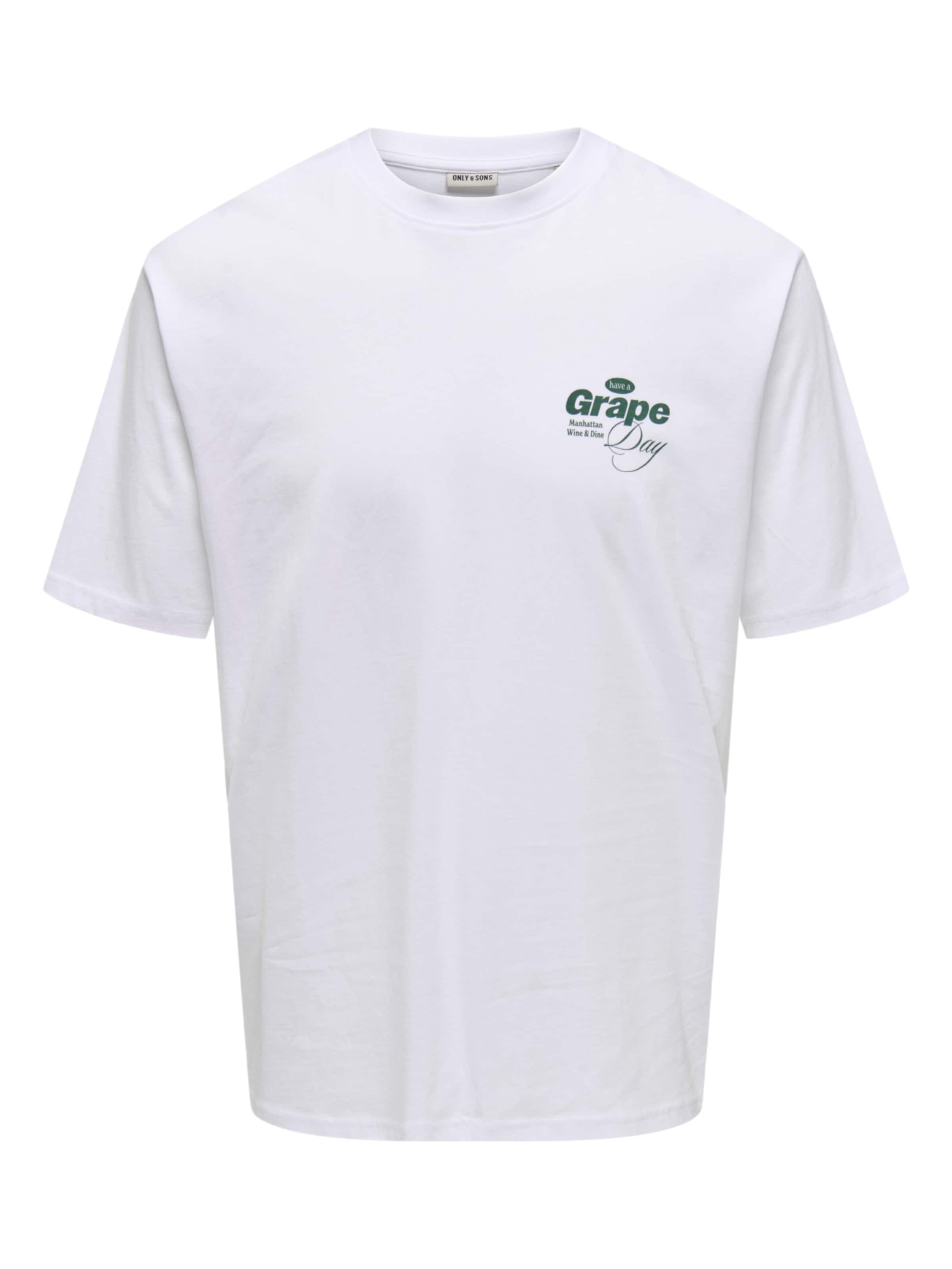 Only & Sons T-Shirt 'ONSALFRESCO' en vert / blanc, Vue avec produit