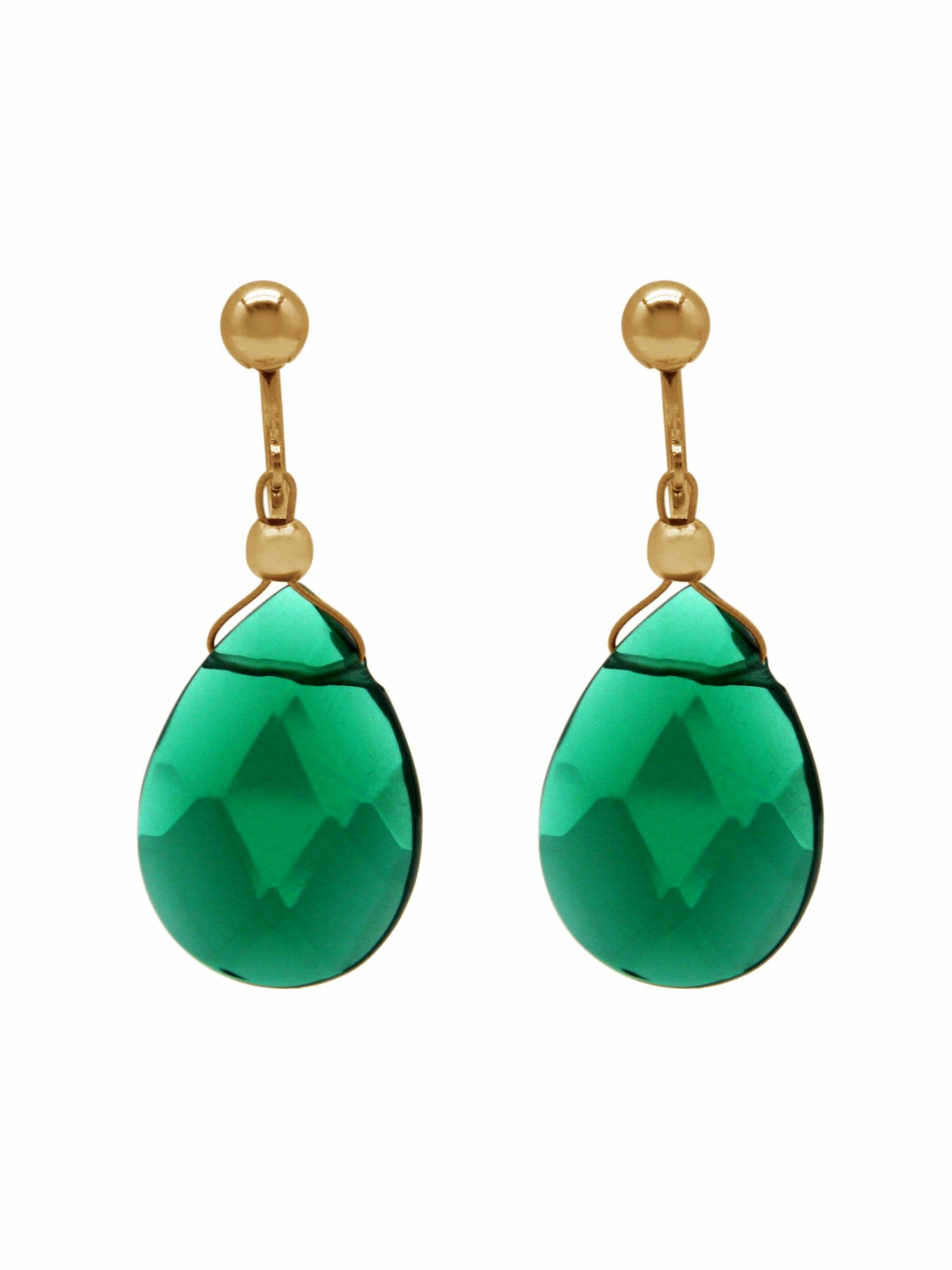 Gemshine Ohrringe in Grün: Vorderseite