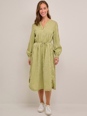 Cream Shirt Dress 'Vaska' in Green