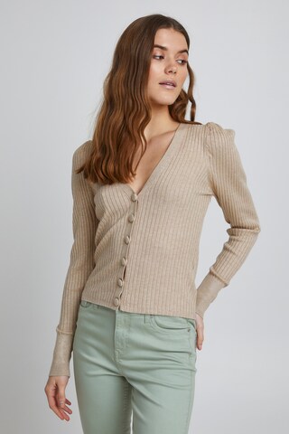 b.young Knit cardigan in Beige: front