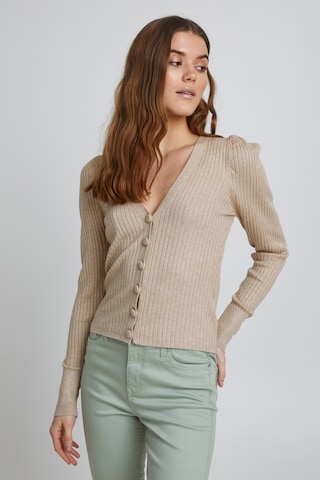 b.young Knit Cardigan in Beige: front