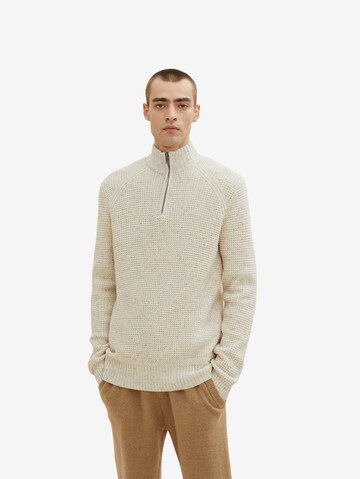 TOM TAILOR Sweater in White: front