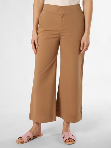 BOSS Wide leg Pants 'Tahiana' in Brown: front