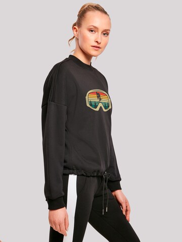 F4NT4STIC Sweatshirt 'Retro Skibrille Wintersport' in Black