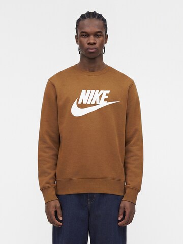 Nike Sportswear Sweatshirt 'CLUB' in Braun: Vorderseite