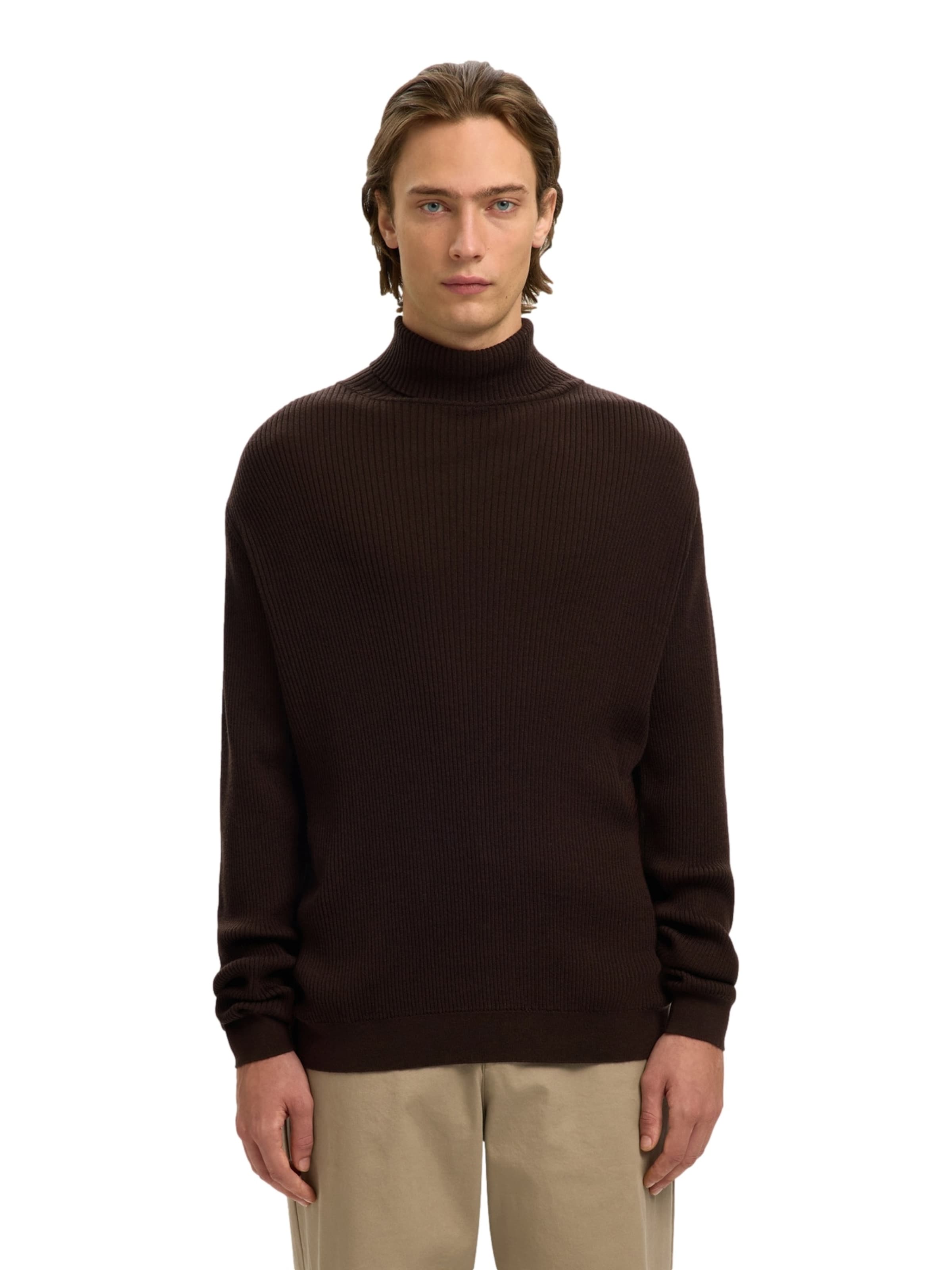 SELECTED Tröja 'Tray' i brun: framsida