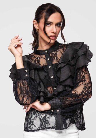 Ombre Bluse 'OW-SH-E0007' in Schwarz