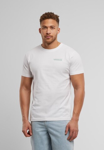 T-Shirt 'Cheers Bubbles' Mister Tee en blanc