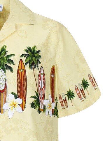 Pacific Legend Regular Fit Hemd 'Surfbretter' in Gelb