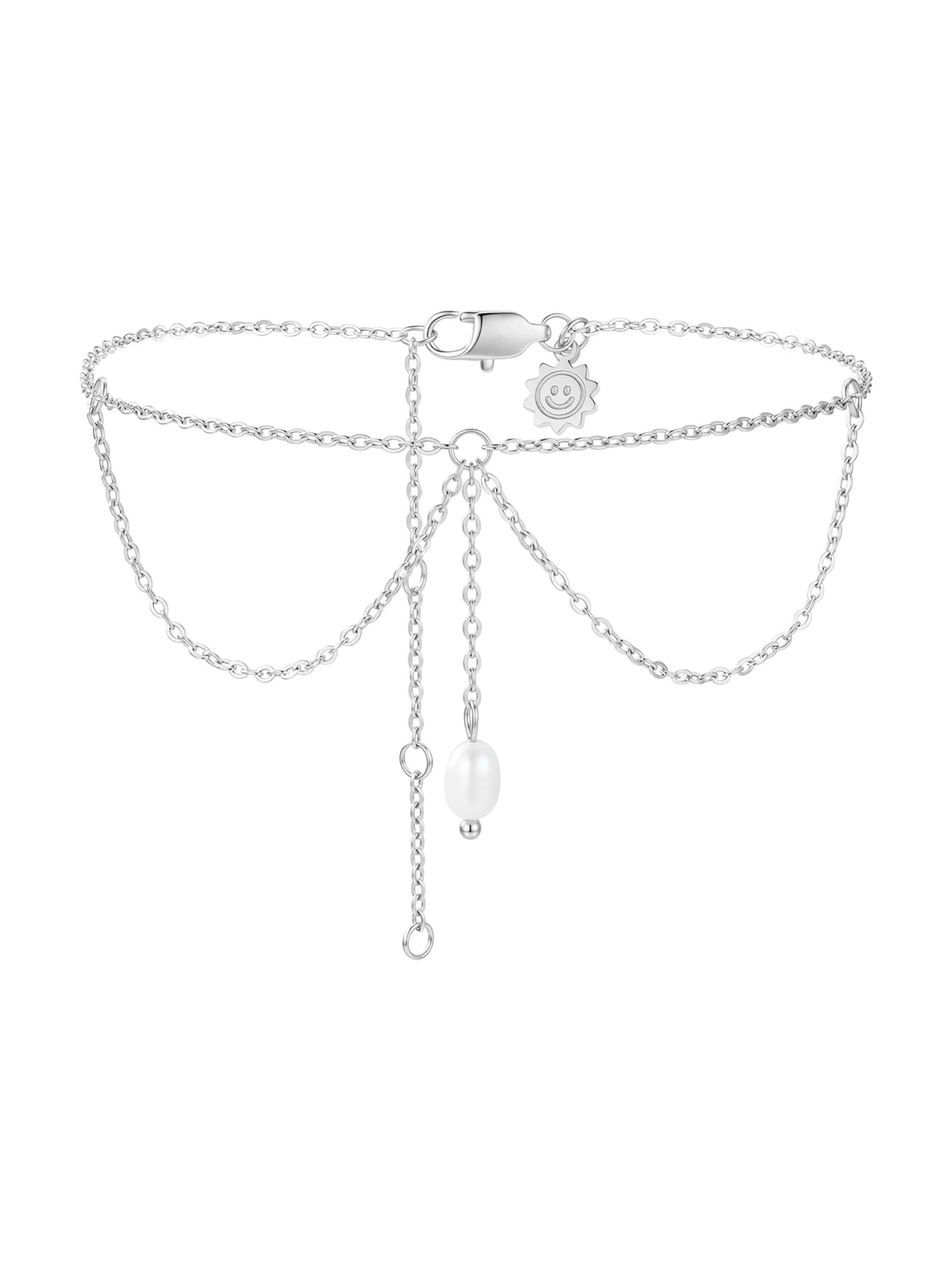 Bijoux de pied 'Pearl Drop Layered' Hey Happiness en argent
