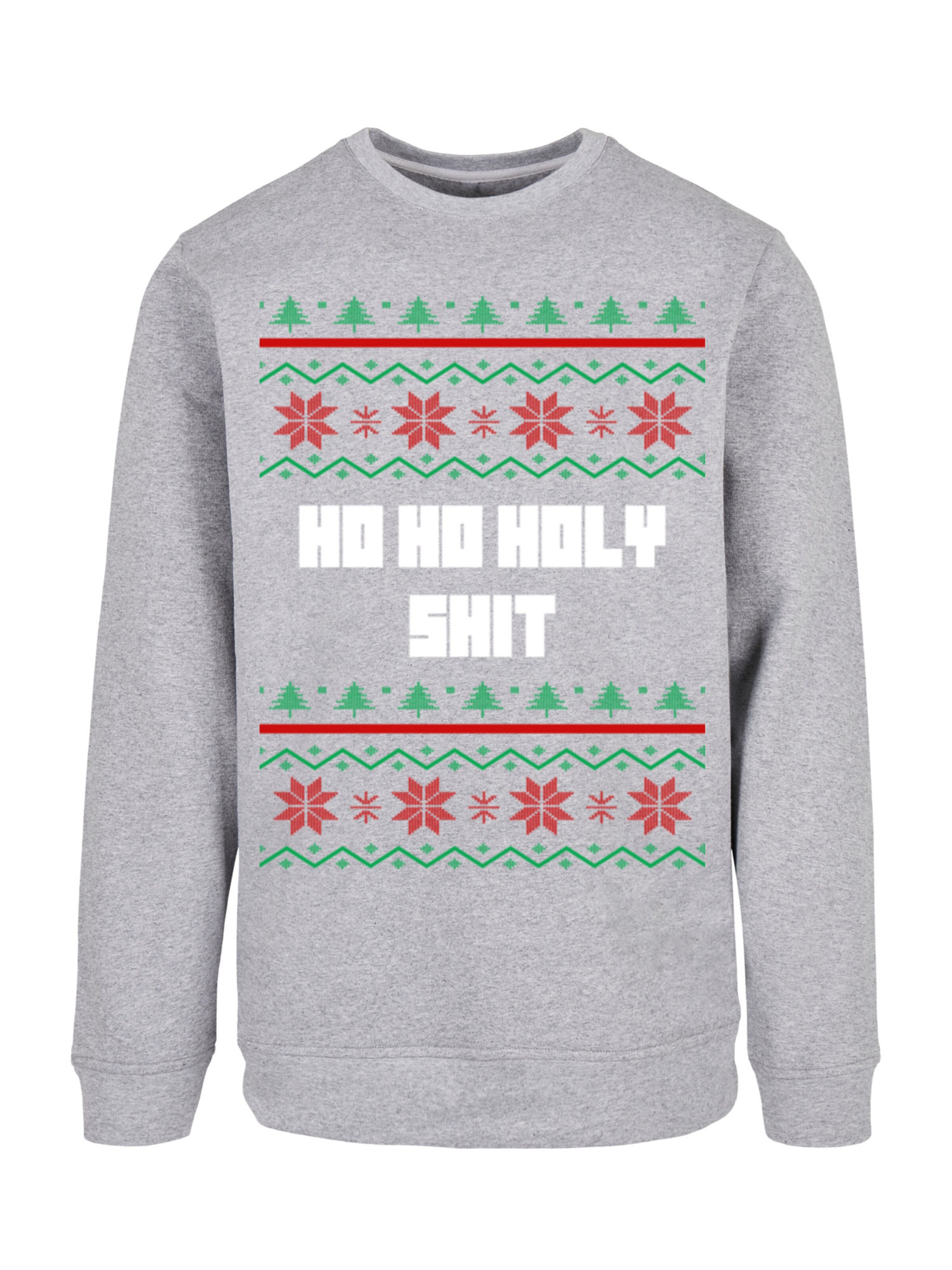 F4NT4STIC Sweatshirt 'Ho Ho Holy' in Grau: Vorderseite