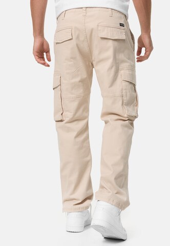 Regular Pantalon cargo INDICODE JEANS en beige