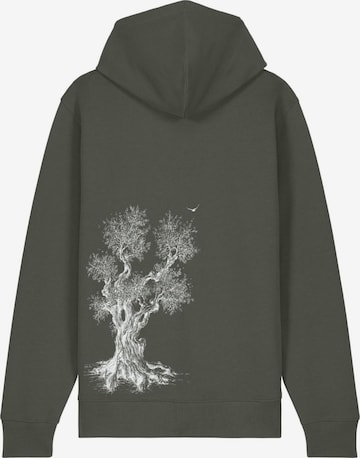 Life-TreePulover 'Zipper Organic Olive Tree' - zelena boja: prednji dio