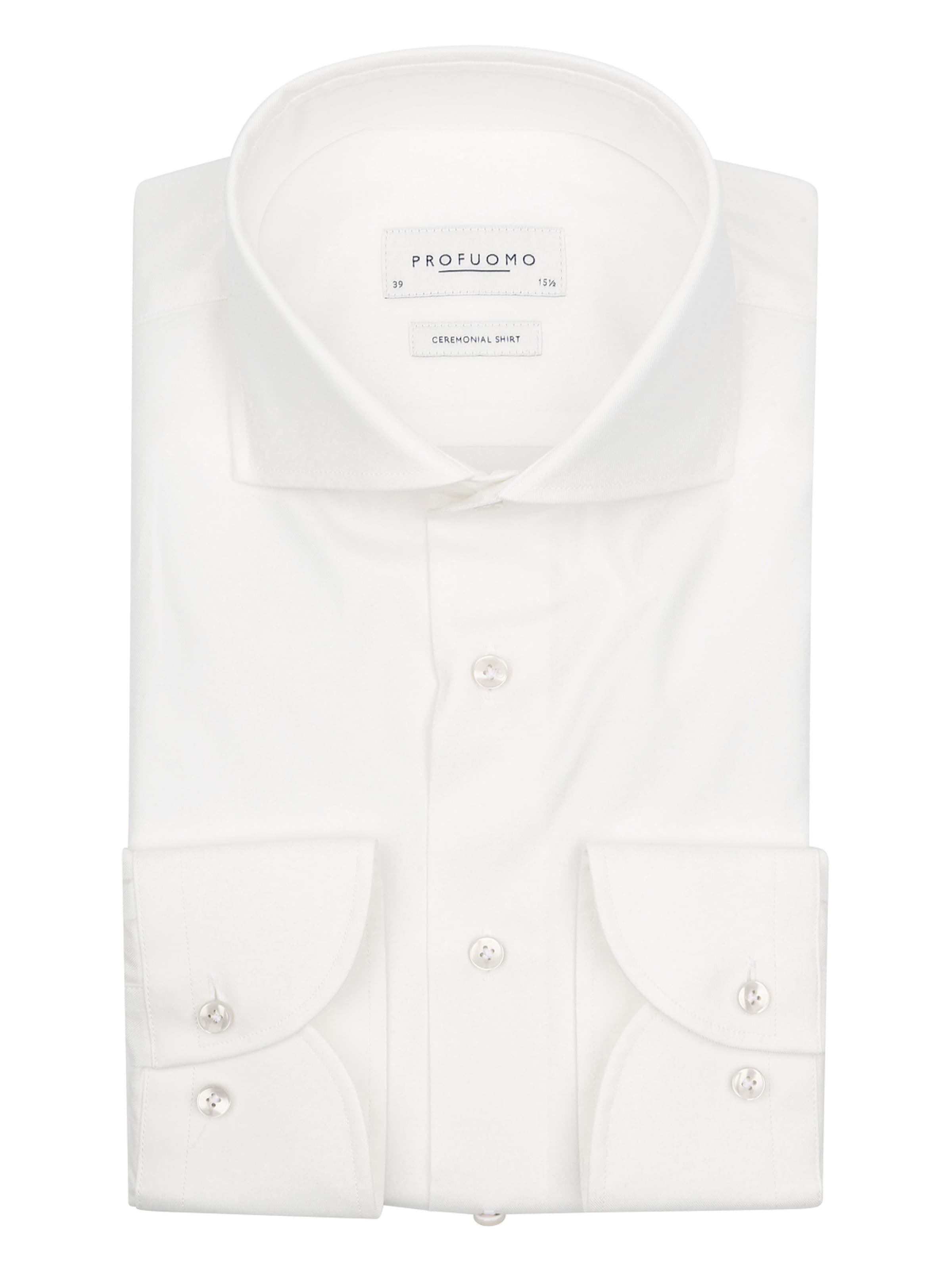 Profuomo Slim fit Button Up Shirt in White: front
