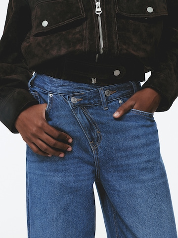 Wide leg Jeans de la Pull&Bear pe albastru