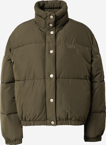 Lee Jacke 'RELAXEDSHORT PUFFERJACKET' in Grün: Vorderseite