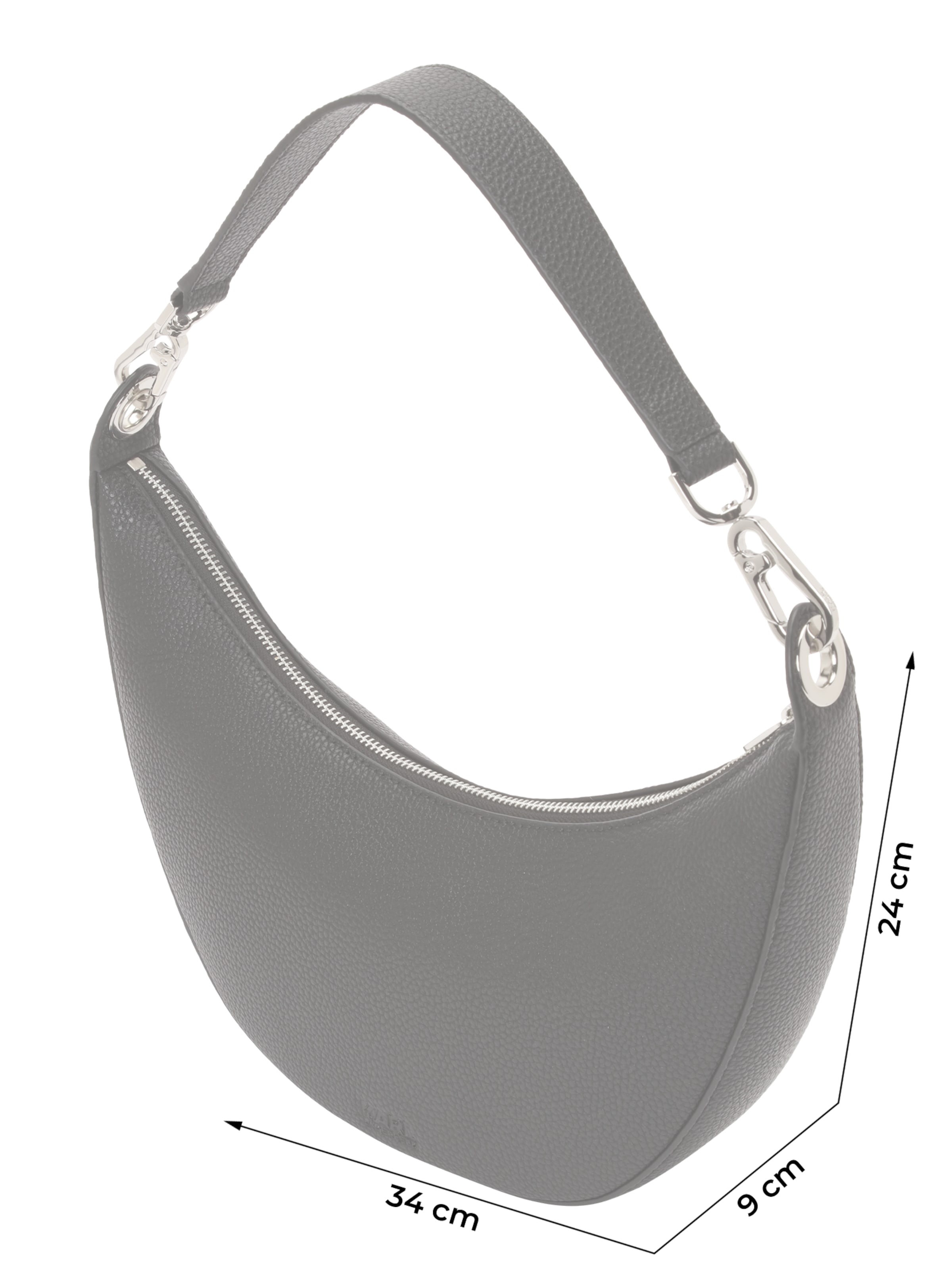 Karl Lagerfeld Τσάντα ώμου σε μαύρο / ασημί, Άποψη προϊόντος