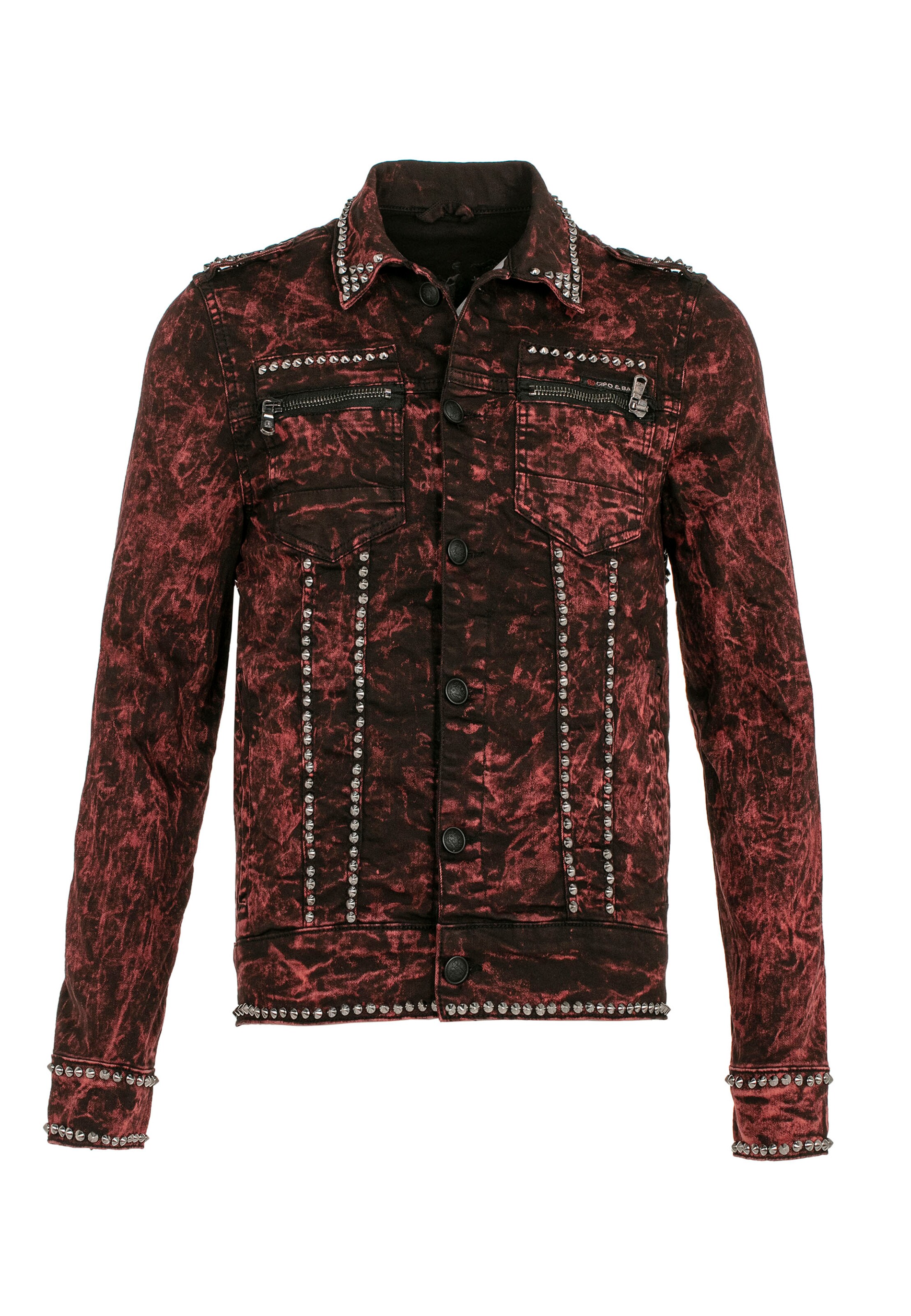 CIPO & BAXX Jeansjacke 'CAIN TWO' in Rot: Vorderseite