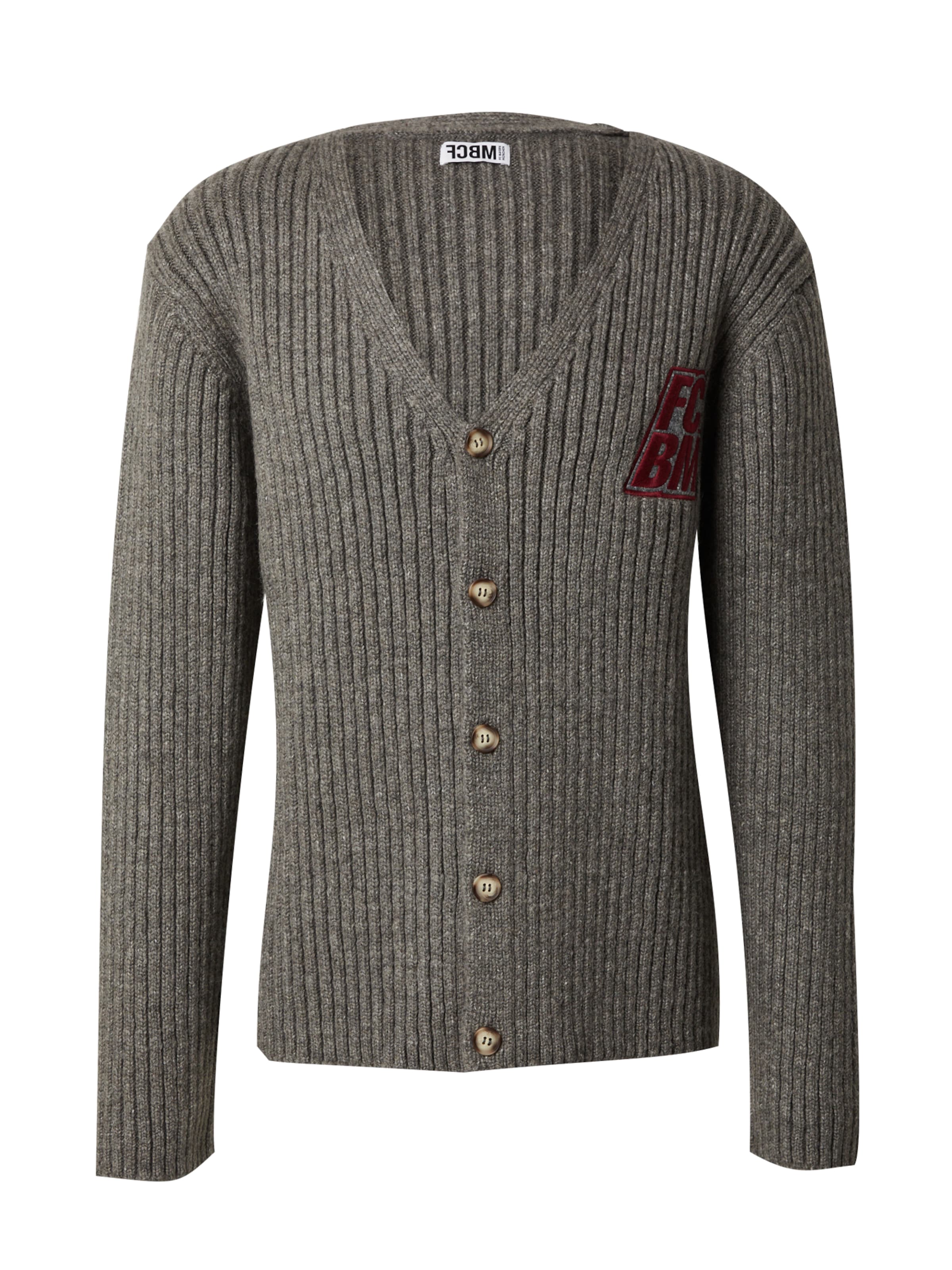 FCBM Kardigán 'Dave' - Sivá: predná strana