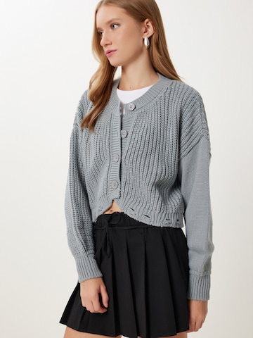 Happiness İstanbul Gebreid vest in Grijs