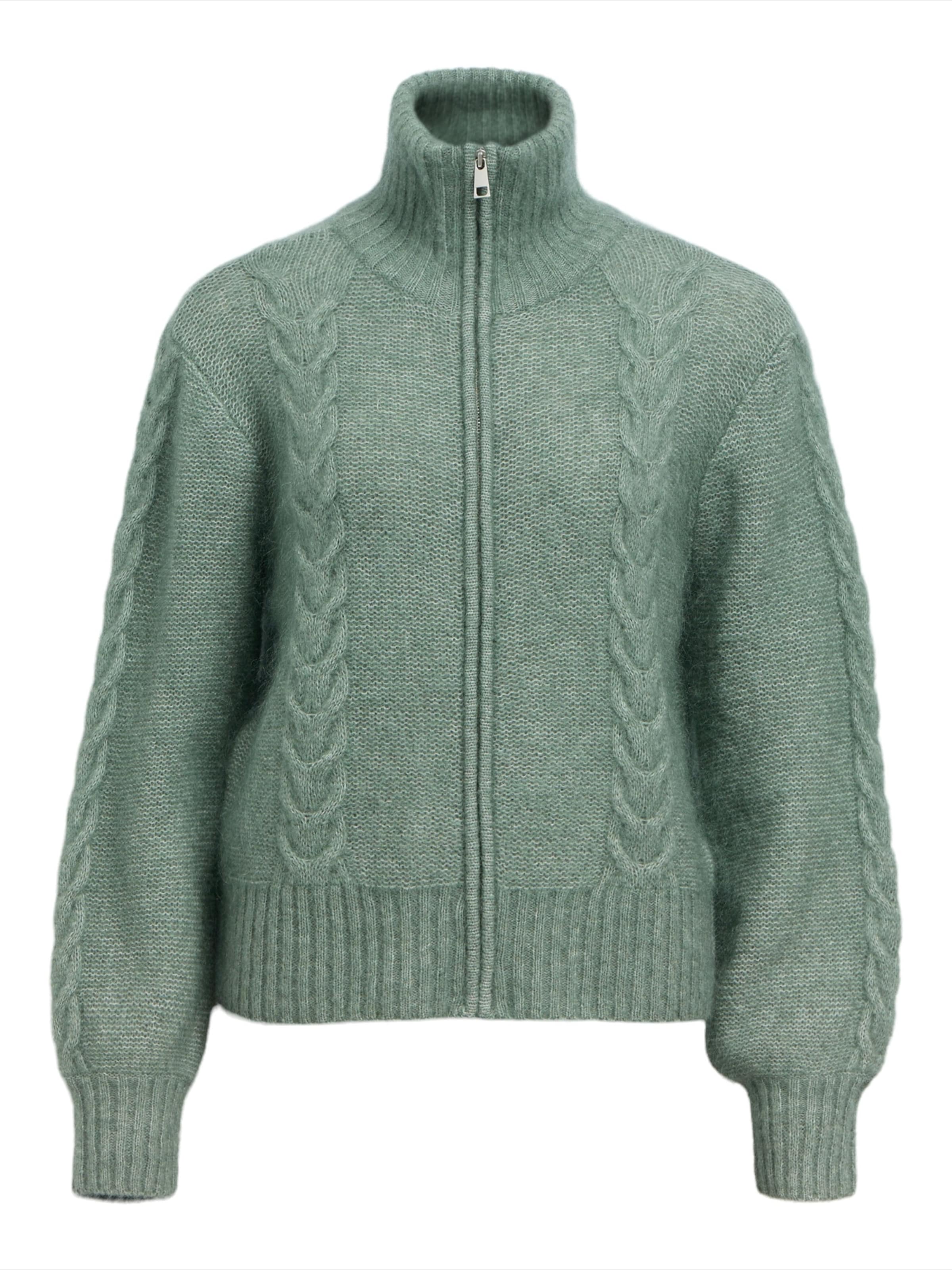 OBJECT Knit Cardigan &#x27;OBJNETE&#x27; in Green: front