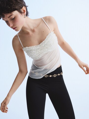 Top di Bershka in beige: frontale