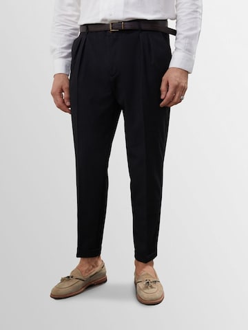 Antioch Tapered Pleat-front trousers in Grey: front