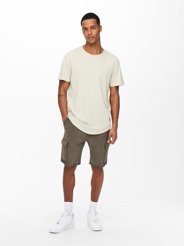 Coupe regular T-Shirt 'Matt' Only & Sons en beige