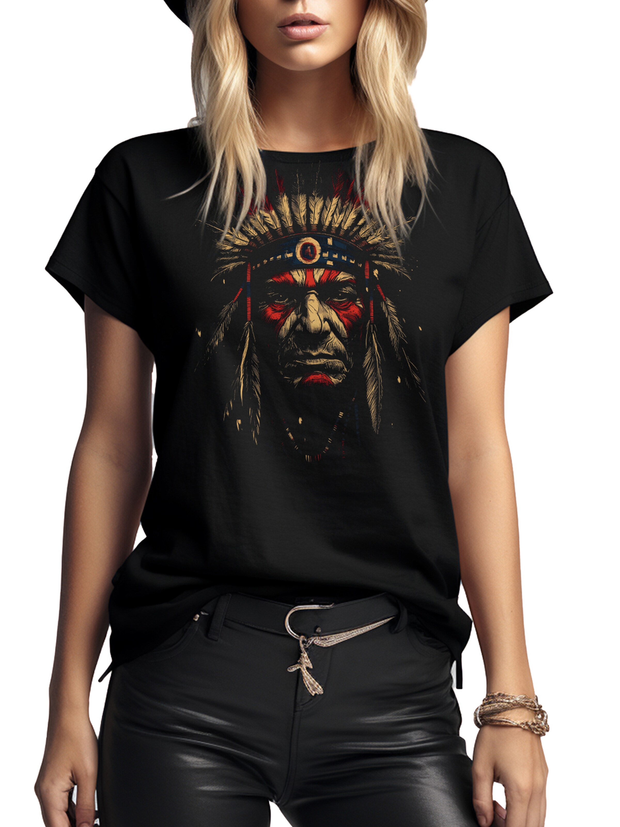 MAKAYA Shirt 'Indianer' in Black