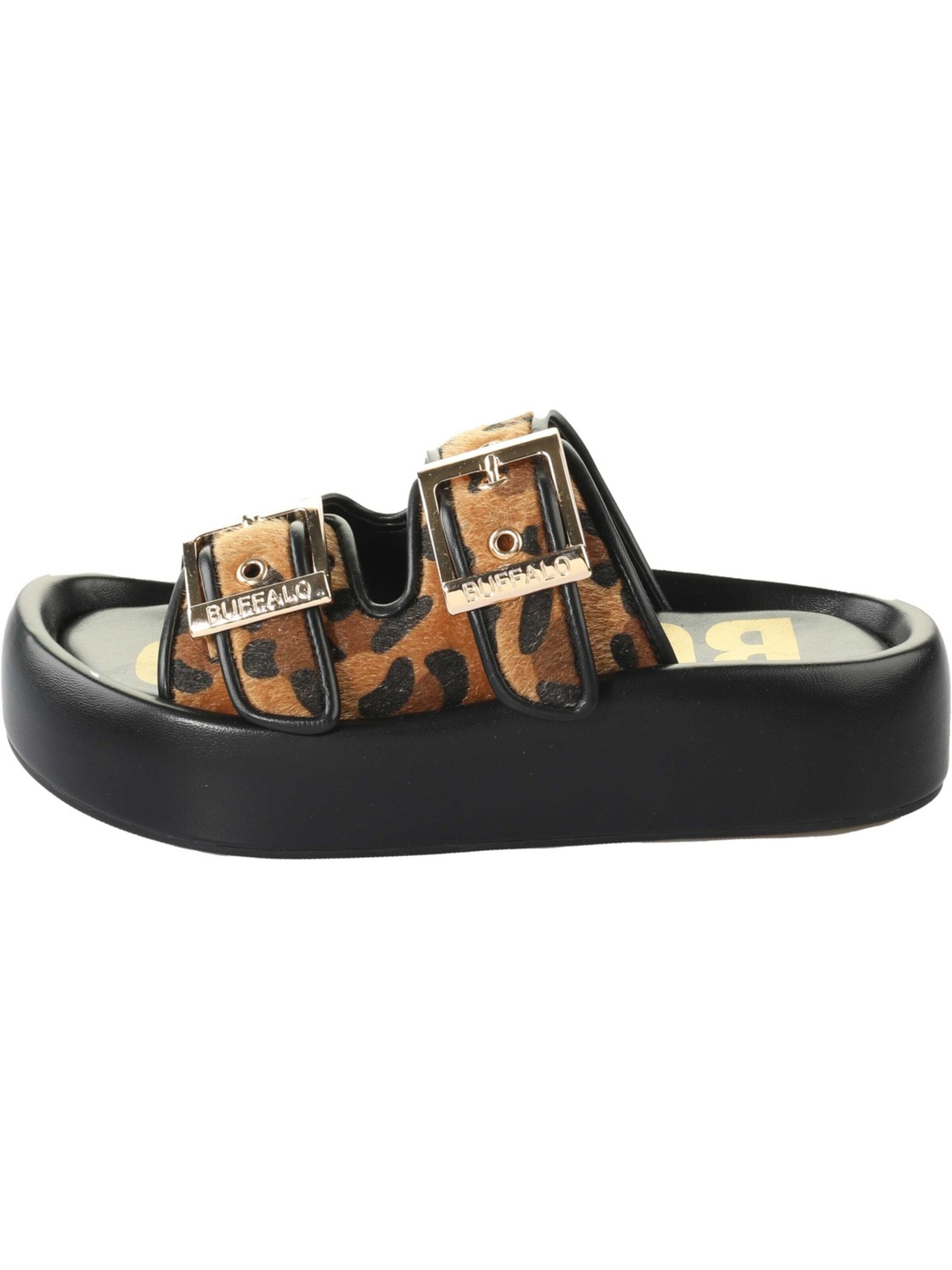 BUFFALO Pantolette 'Buffalo Evelyn Ari - Schwarz / Braun Leo Kunstleder'‌‌‌‌‌‌‌‌‌‌ in 38 in braun, Produktansicht