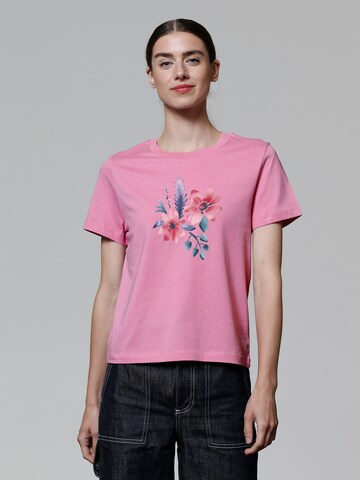 Maglietta 'Blume in Wasserfarbe 02' di Watapparel in rosa: frontale