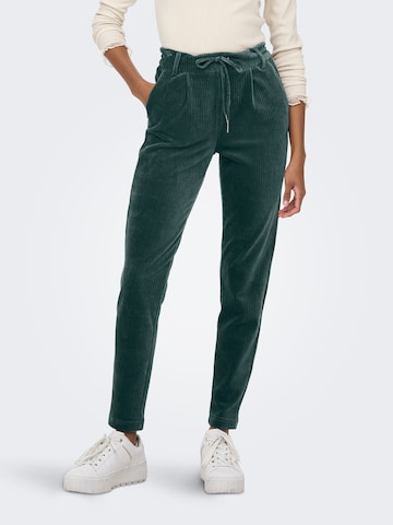 Tapered Pantaloni con pieghe 'ONLPoptrash-Ping Pong' di ONLY in verde: frontale