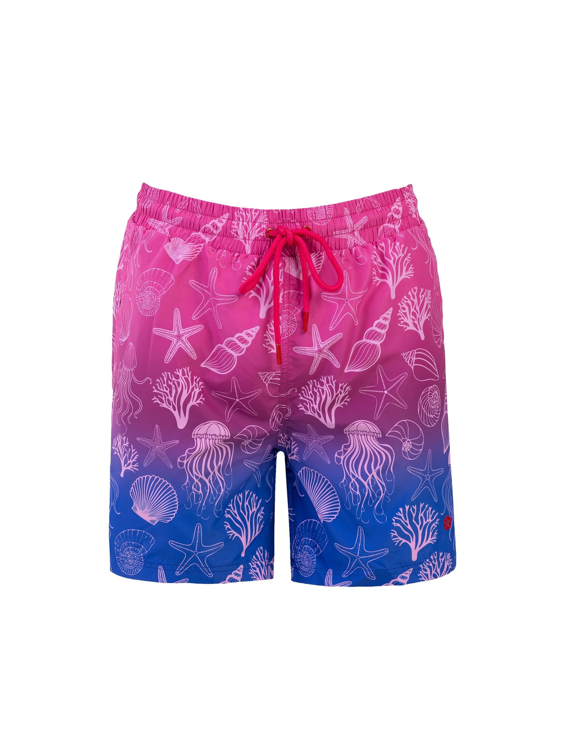 Frozen Cape Badehose 'FALCAO', Model ist 188 cm groß, trägt Größe L in Pink: Vorderseite