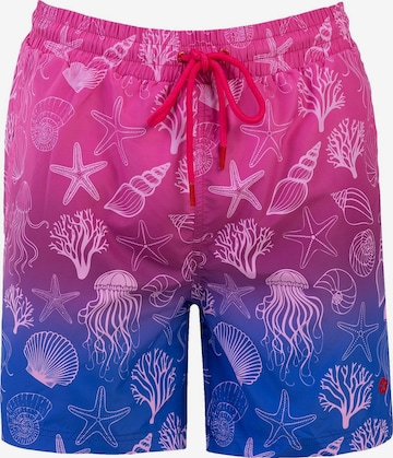 Frozen Cape Badehose 'FALCAO', Model ist 188 cm groß, trägt Größe L in Pink: Vorderseite