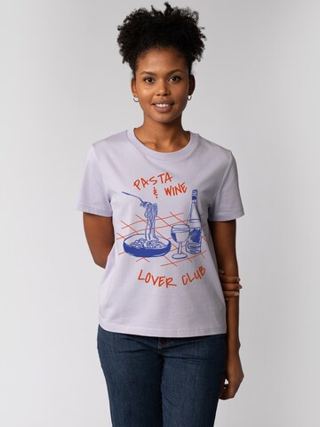 Watapparel Shirt 'Pasta Lover Club' in Purple: front