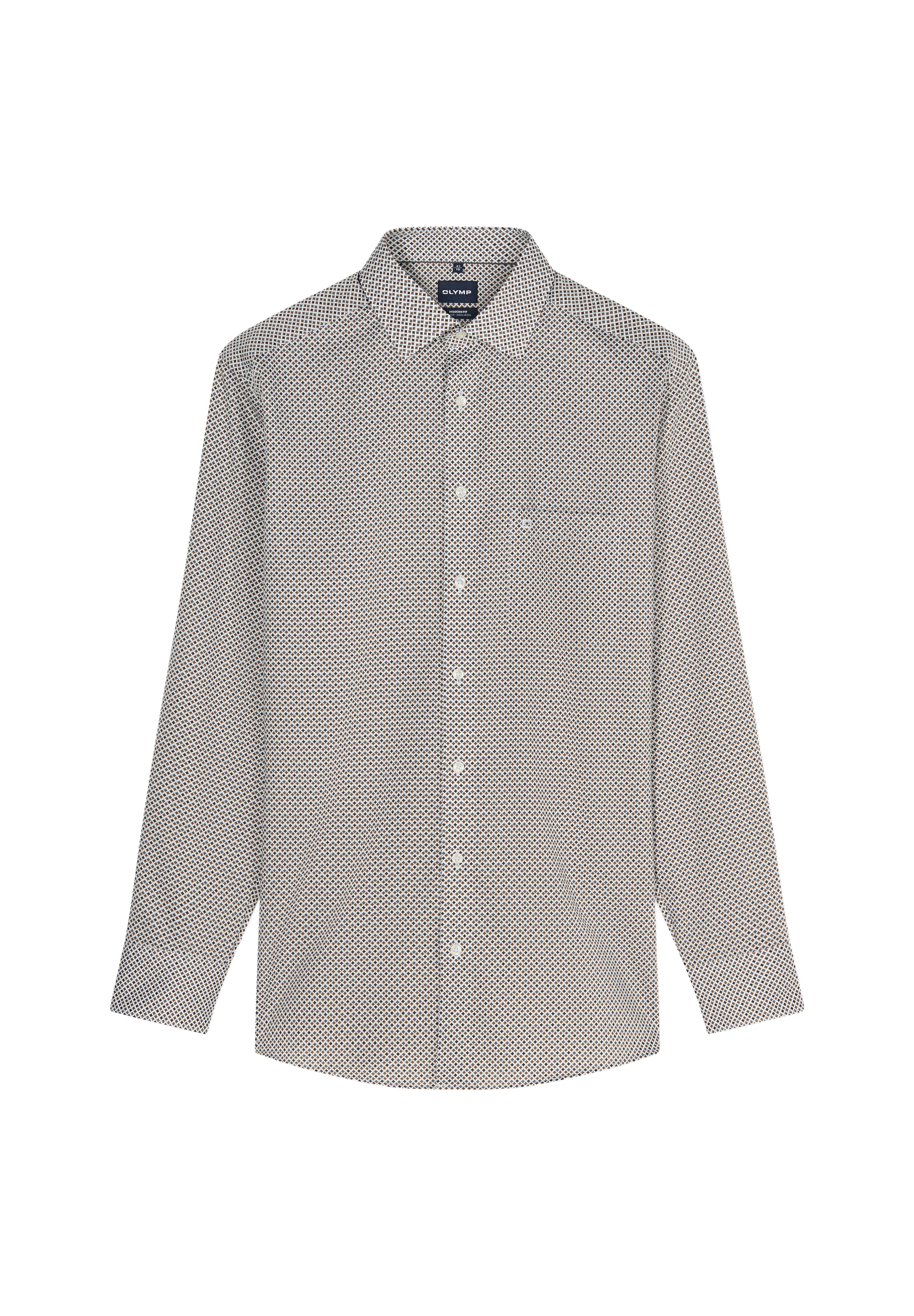 OLYMP Regular fit Button Up Shirt in Brown: front