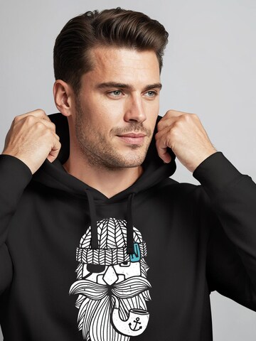 Neverless Sweatshirt 'Sailor Captain mit Pfeife' in Black