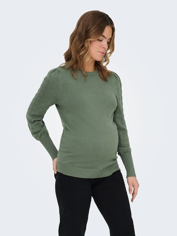 Only Maternity Trui 'OLMMatti' in Groen: voorkant