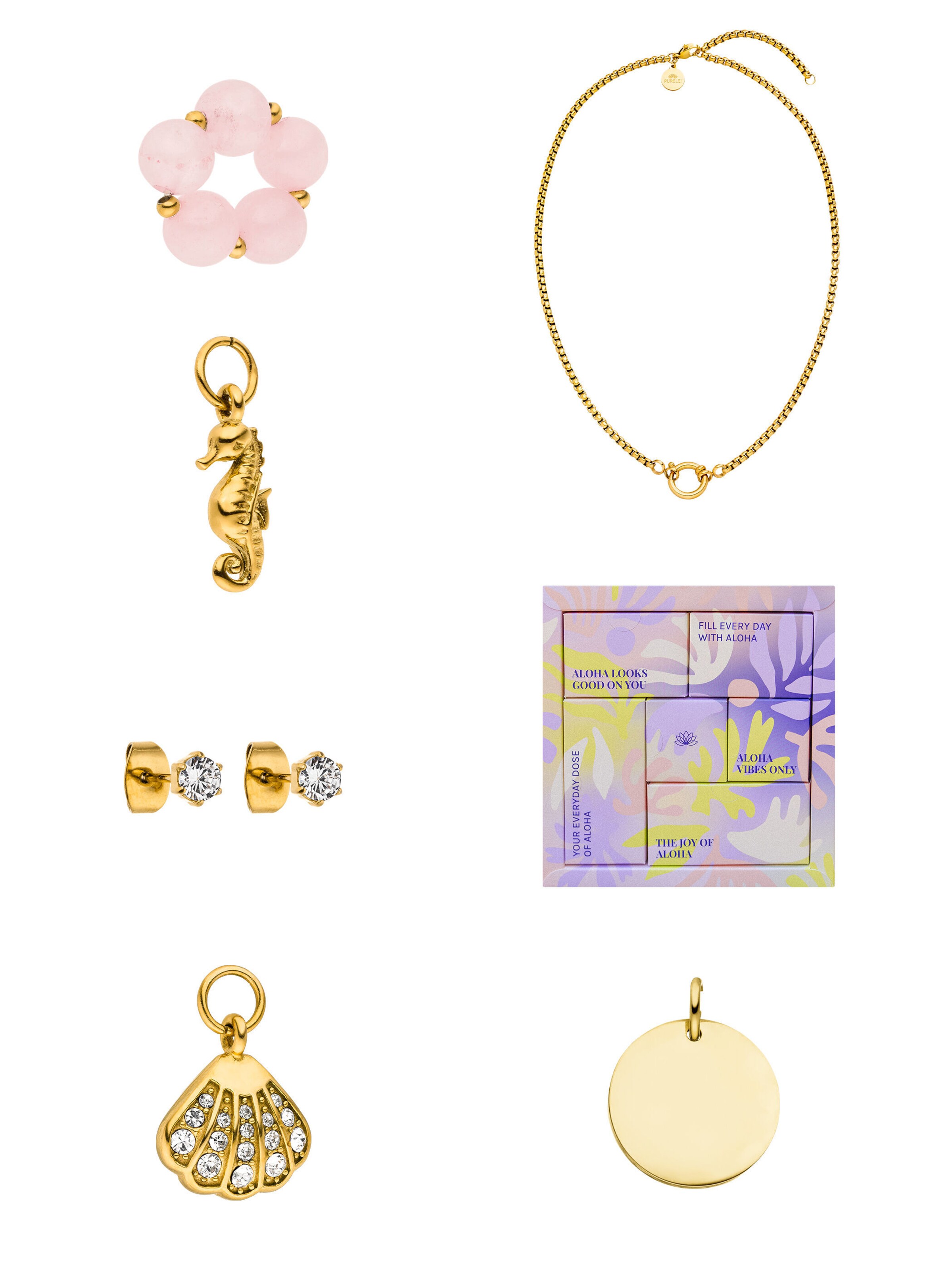 PURELEI Schmuckset 'Six Days of Joy' in Gold: Vorderseite