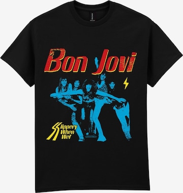 T-Shirt 'Slippery When Wet' Bon Jovi en noir : devant