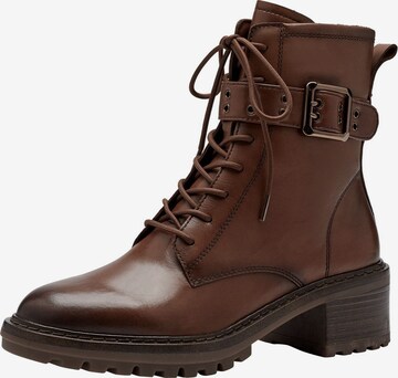 TAMARIS Lace-Up Ankle Boots in Brown: front