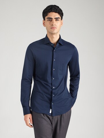 Michael Kors Slim fit Overhemd in Blauw: voorkant