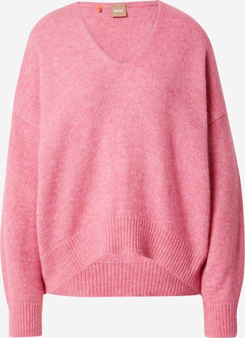 BOSS Sweter 'Fondianan' w kolorze różowy: przód