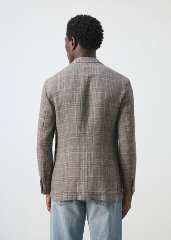 MANGO MAN Slim fit Suit Jacket 'Nella' in Brown