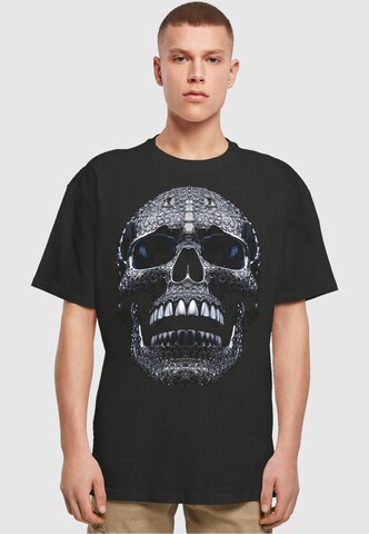 Forgotten Faces Shirt 'Diamond Skull' in Zwart: voorkant